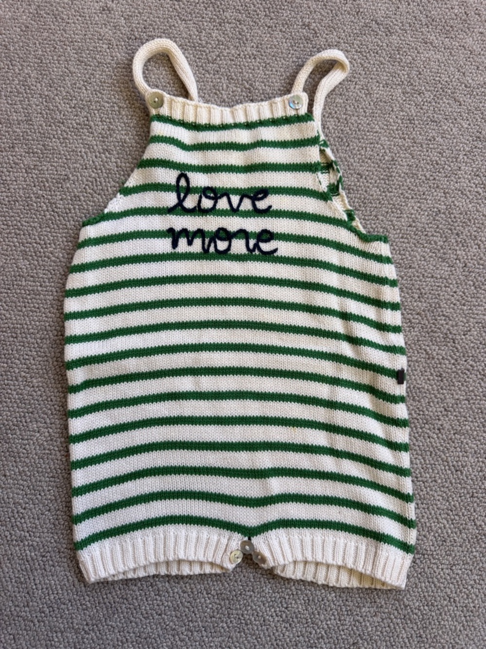 Oeuf Green and White Striped Knit Top